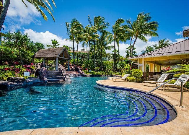 Covered patio with ocean view