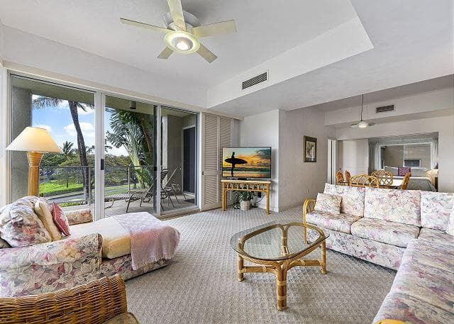 Covered patio with ocean view
