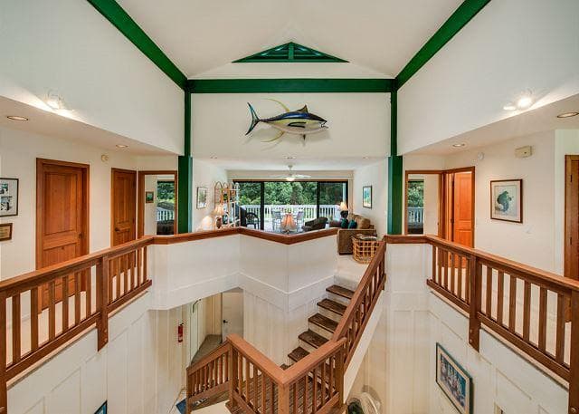 Covered patio with ocean view