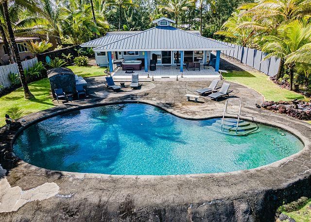 Covered patio with ocean view