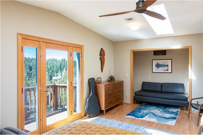 Covered patio with ocean view