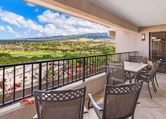 Covered patio with ocean view