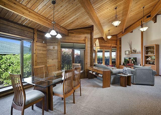 Covered patio with ocean view
