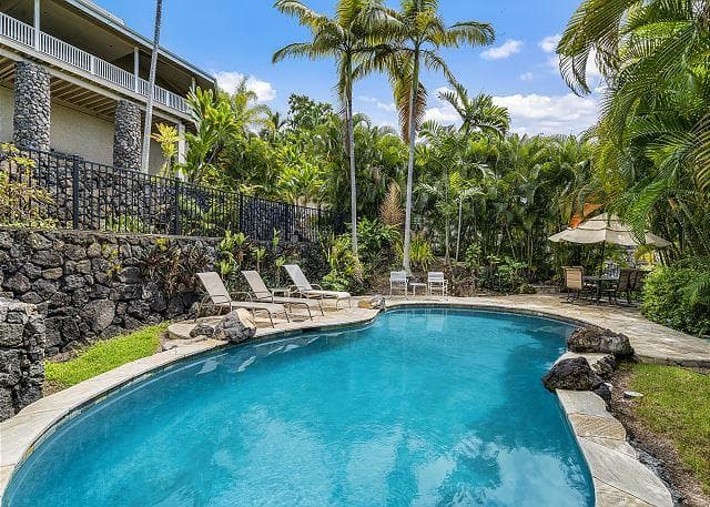 Covered patio with ocean view