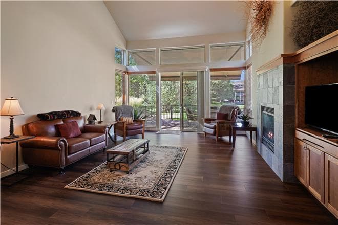 Covered patio with ocean view