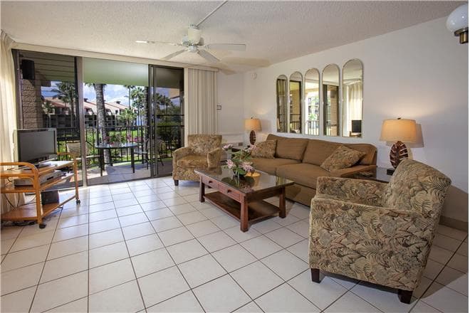 Covered patio with ocean view