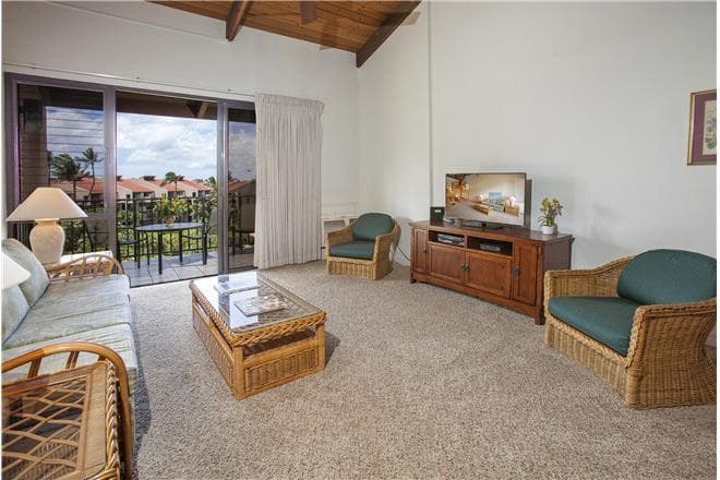 Covered patio with ocean view