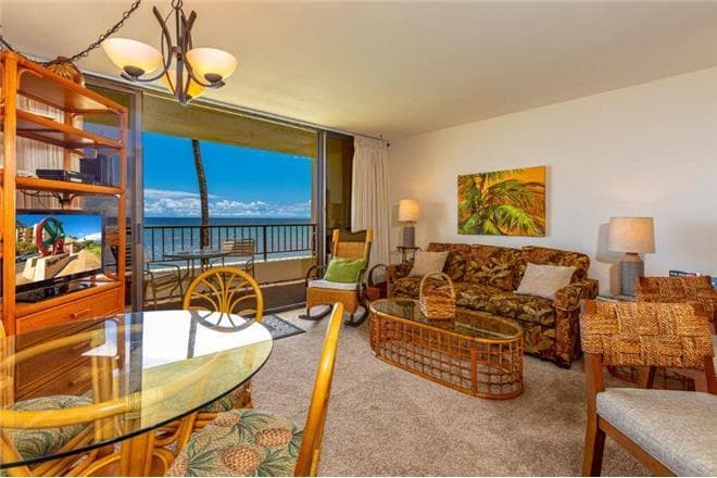 Covered patio with ocean view