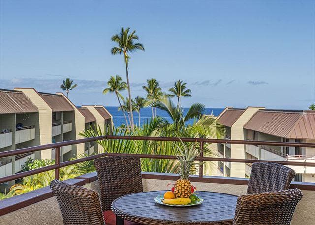 Covered patio with ocean view