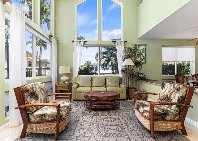 Covered patio with ocean view