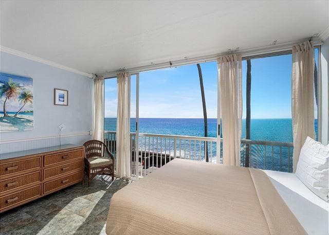 Covered patio with ocean view