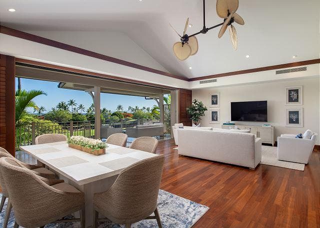 Covered patio with ocean view
