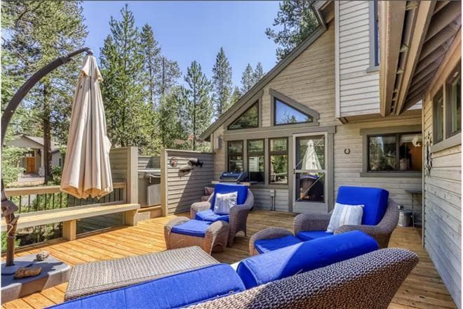 Covered patio with ocean view