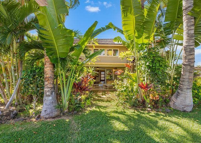 Covered patio with ocean view