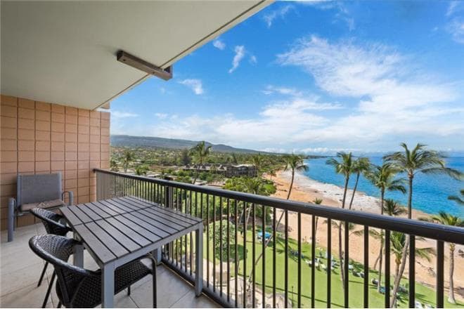 Covered patio with ocean view