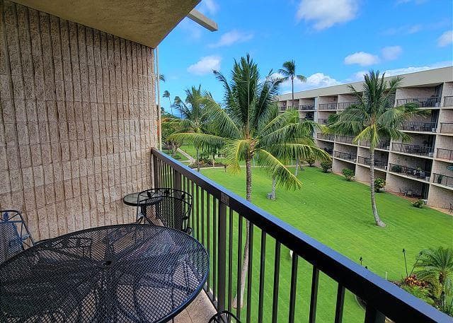 Covered patio with ocean view