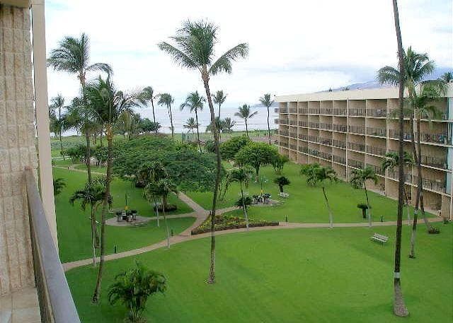 Covered patio with ocean view