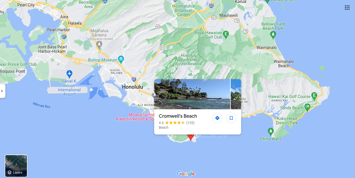 Cromwell Beach Located