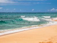 North Shore beach: Log Cabins