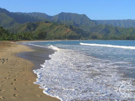 Hanalei beach: Hanalei Pier and Black Pot County Beach Park